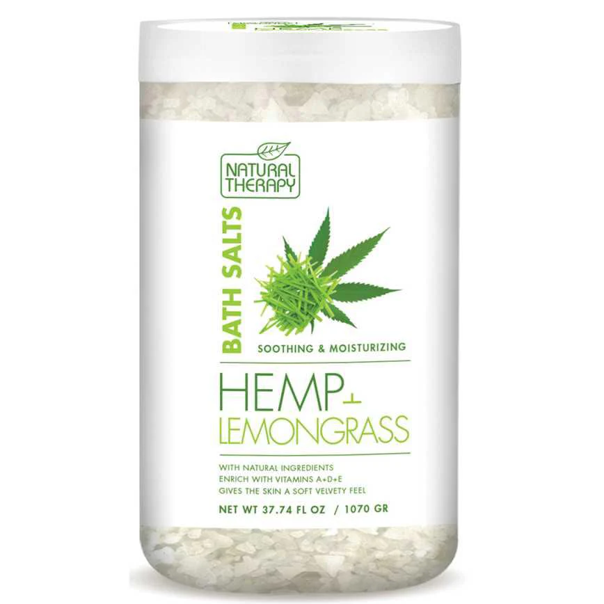 Natural Therapy Hemp & Lemongrass Bath Salts 37.74 oz.